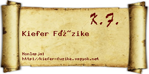 Kiefer Füzike névjegykártya